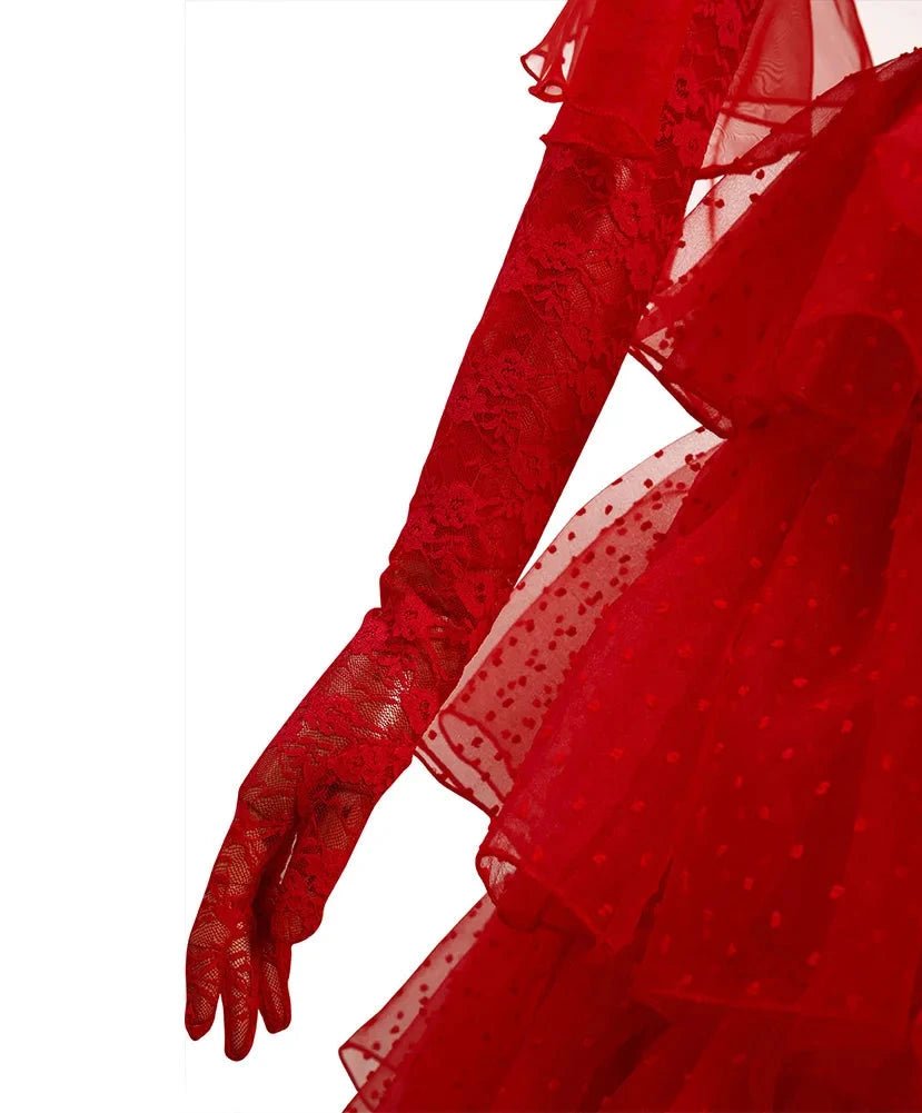 lydia red dress costume Adult Lydia Deetz Short Dress Plus Size Costume - Beetlejuice, Red, 1X