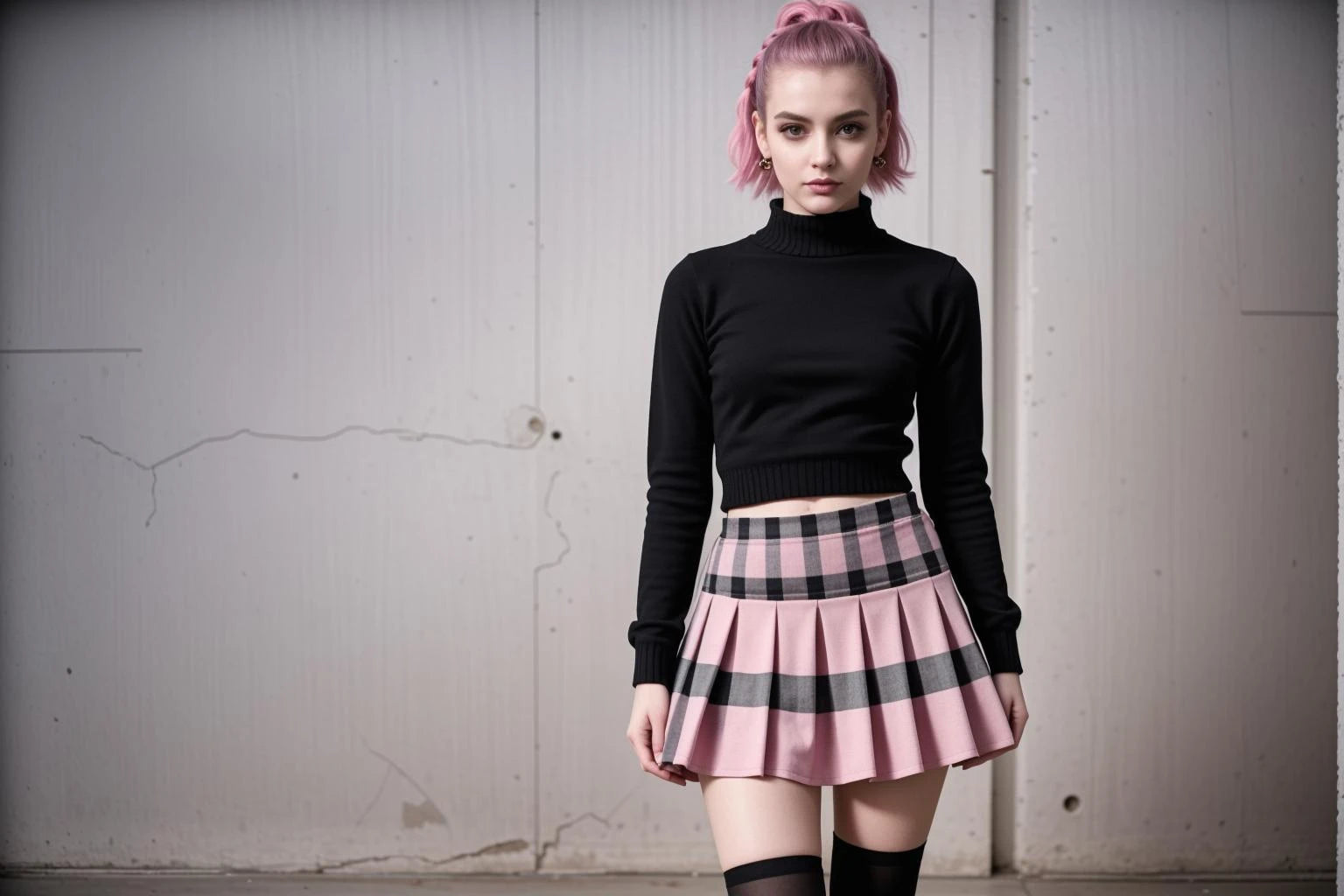 girl in plaid skirt