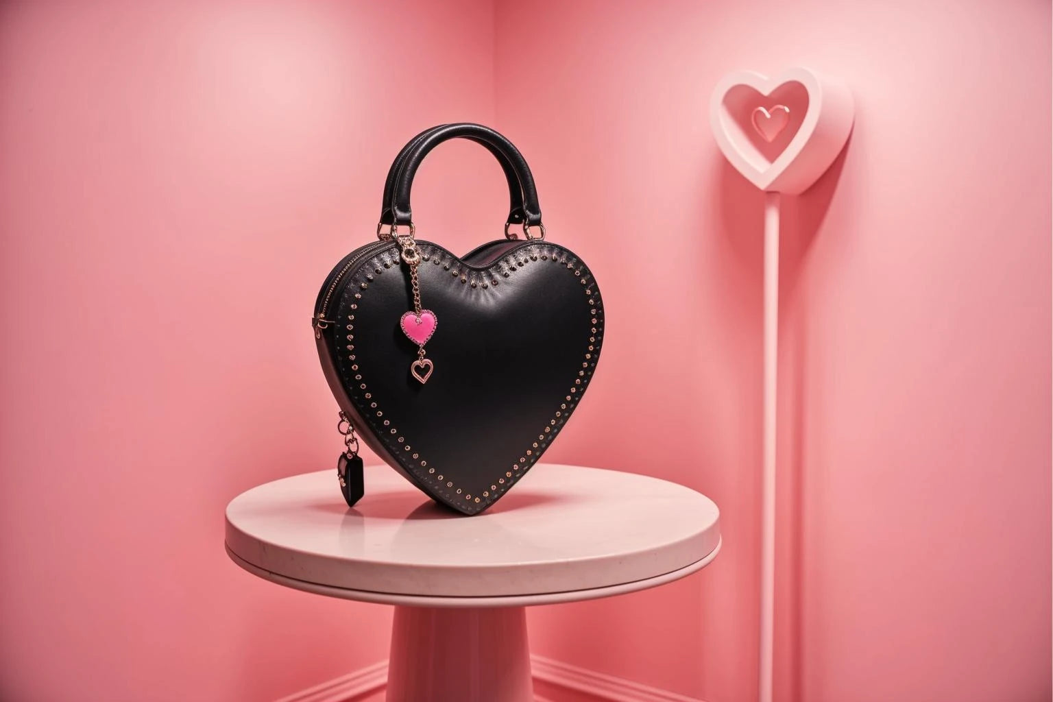 leather heart handbag