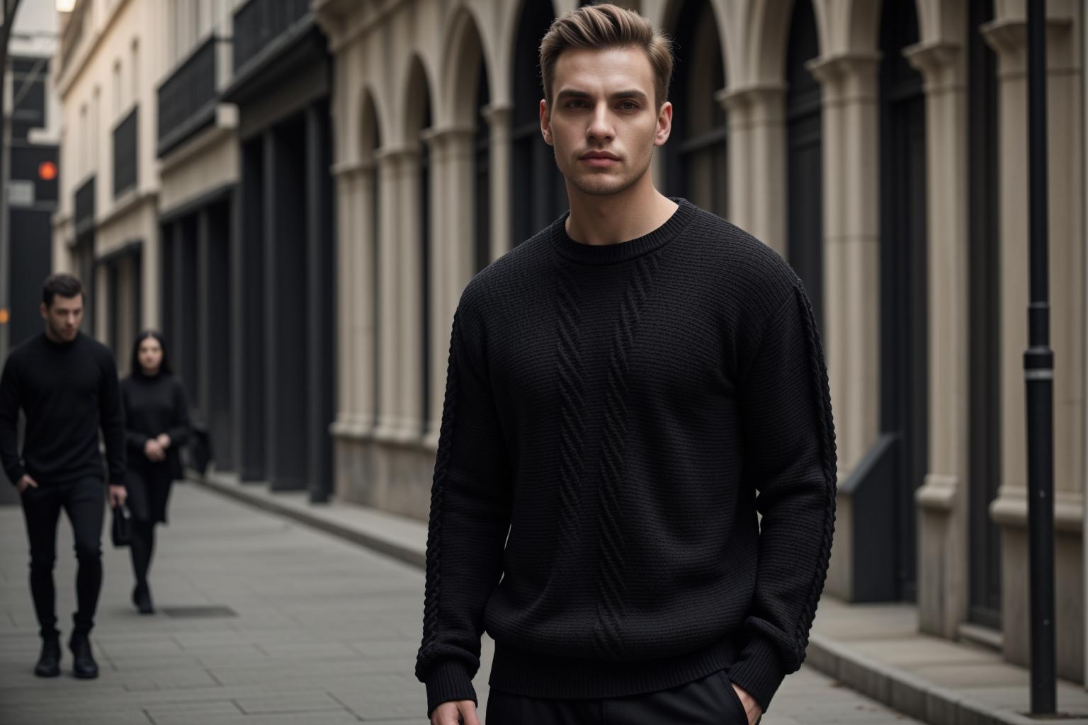 man in black sweater