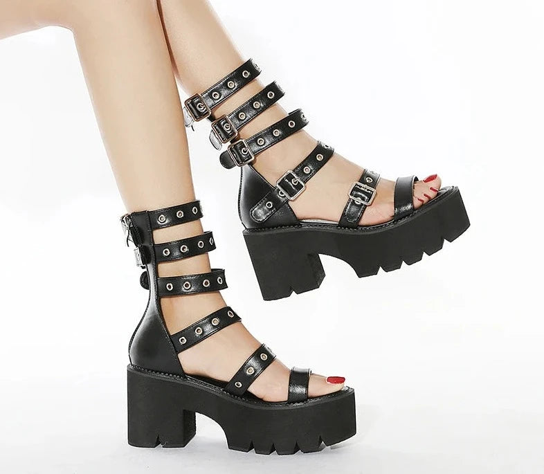 Midnight Meltdown Platform Sandals