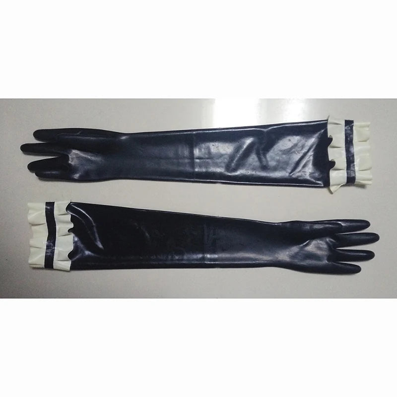 Long Latex Gloves w/ Ruffles