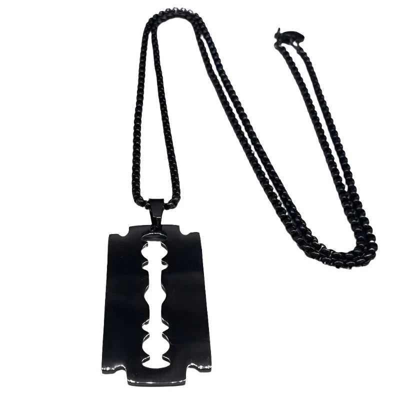 No Apologies Razor Pendant Necklace