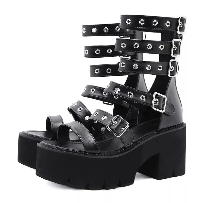 Midnight Meltdown Platform Sandals