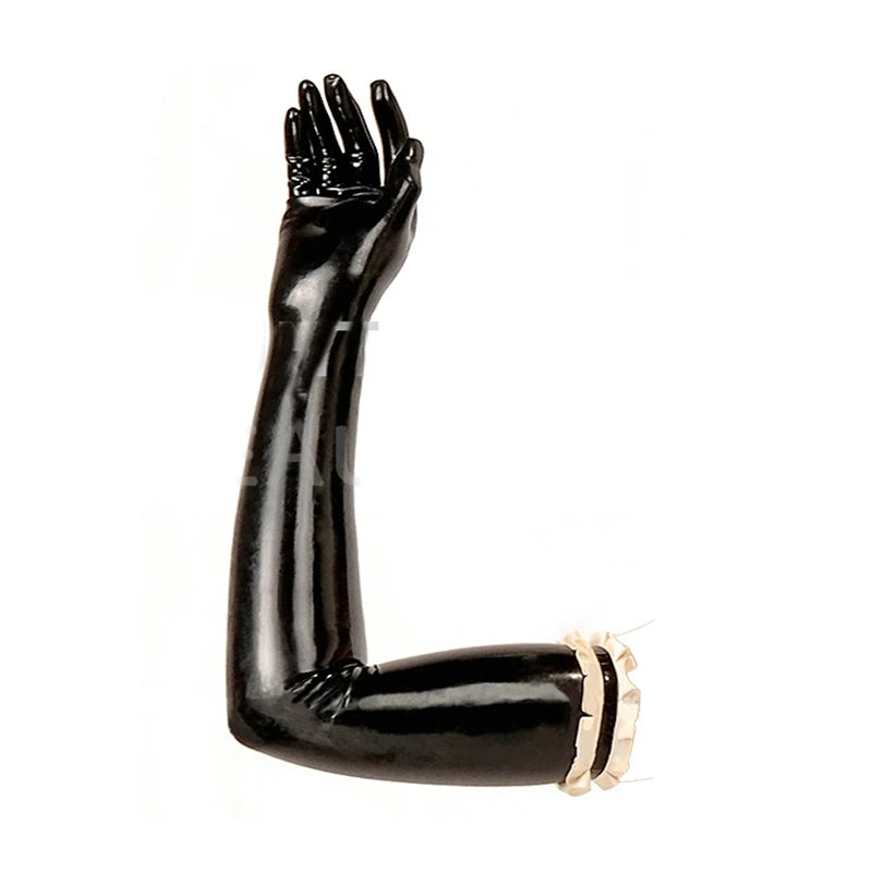 Long Latex Gloves w/ Ruffles