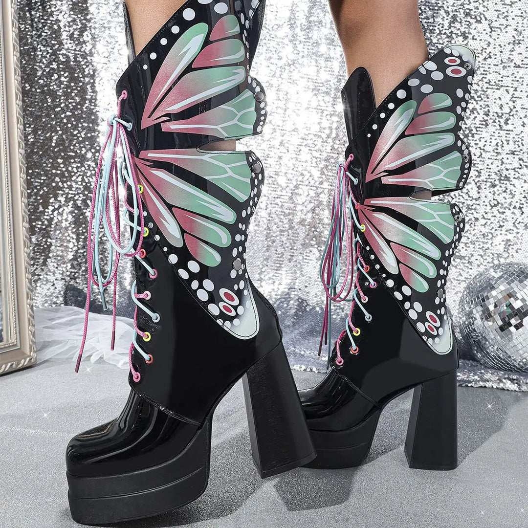 Fairy Goth Flutter Platform Boots