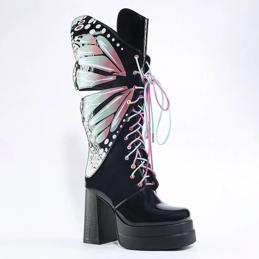 Fairy Goth Flutter Platform Boots