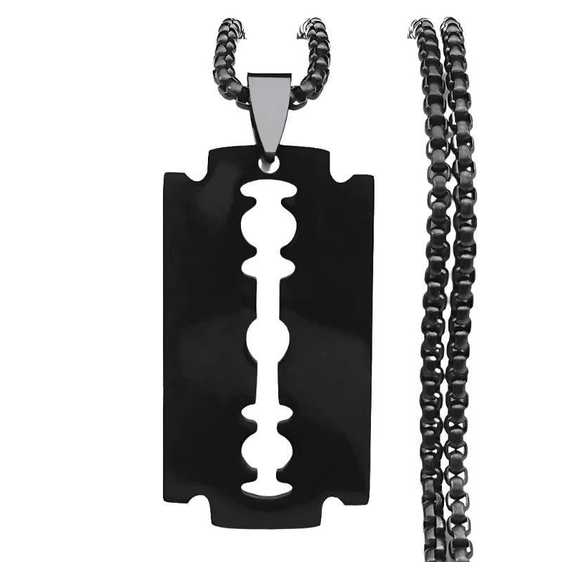 No Apologies Razor Pendant Necklace