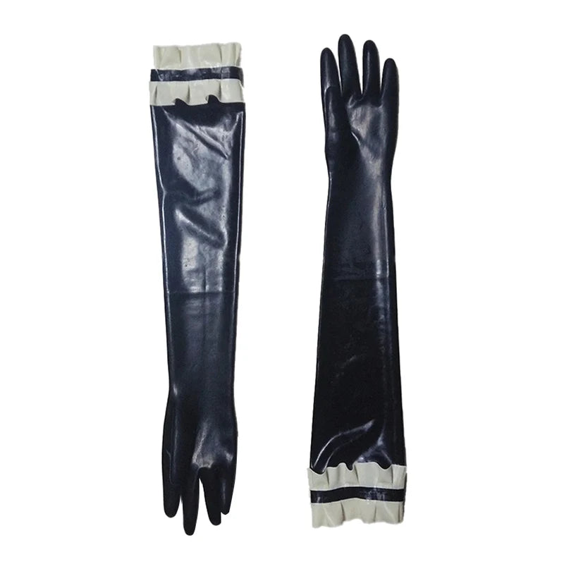 Long Latex Gloves w/ Ruffles