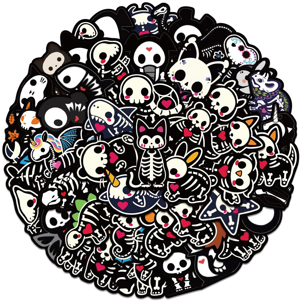 Skeleton Friends Stickers (50 pcs)