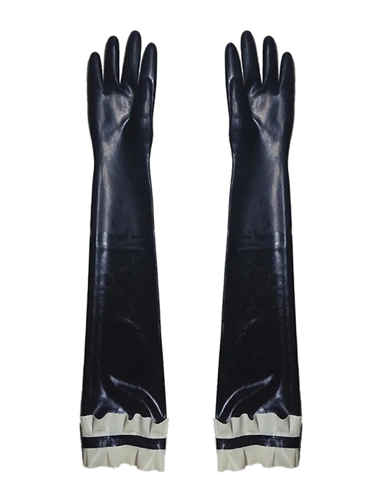Long Latex Gloves w/ Ruffles