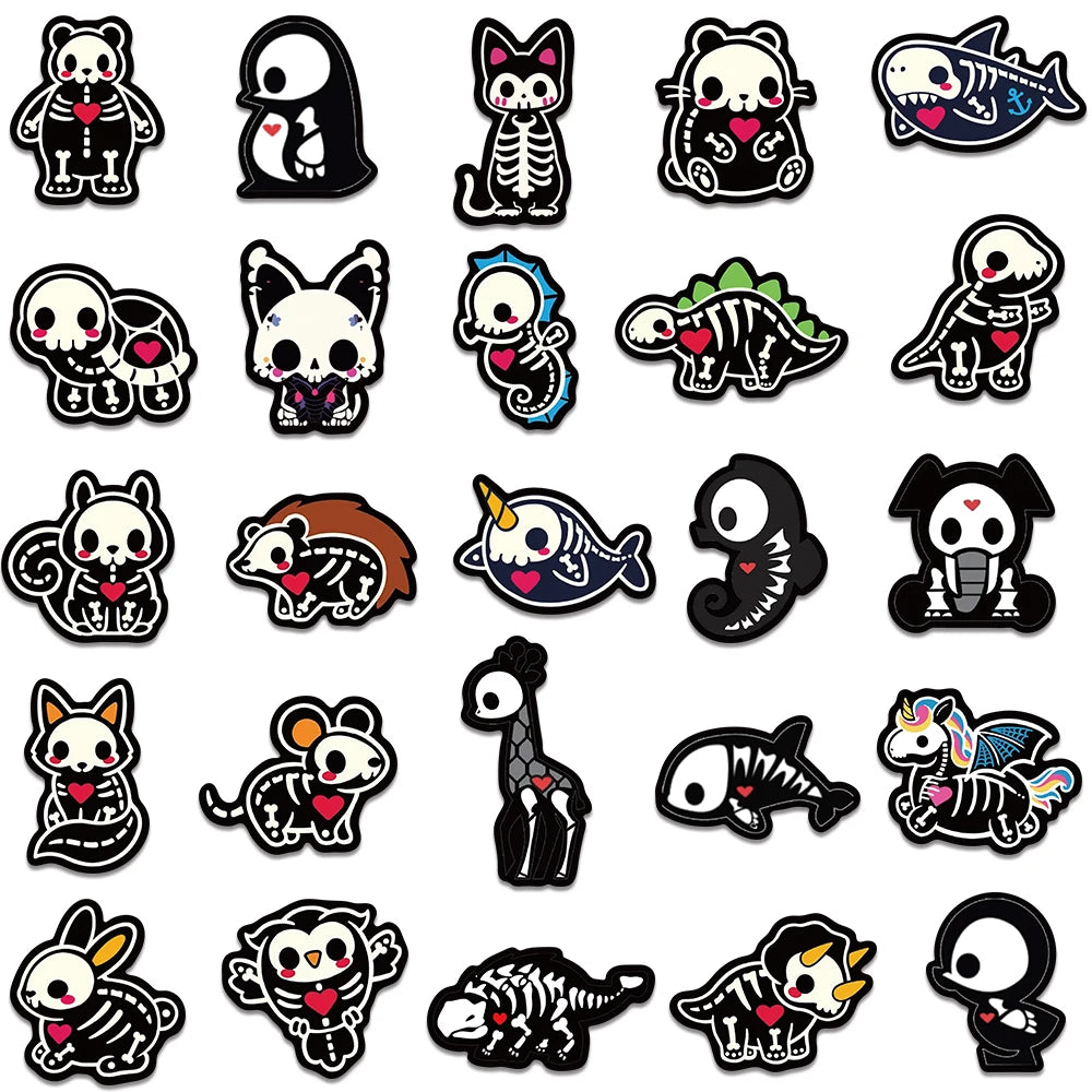 Skeleton Friends Stickers (50 pcs)