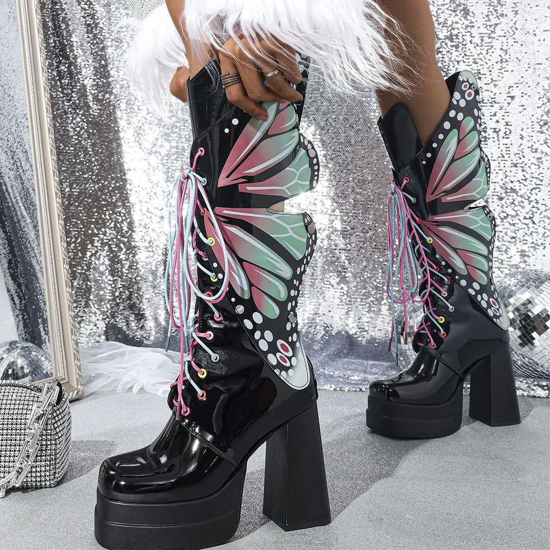 Fairy Goth Flutter Platform Boots