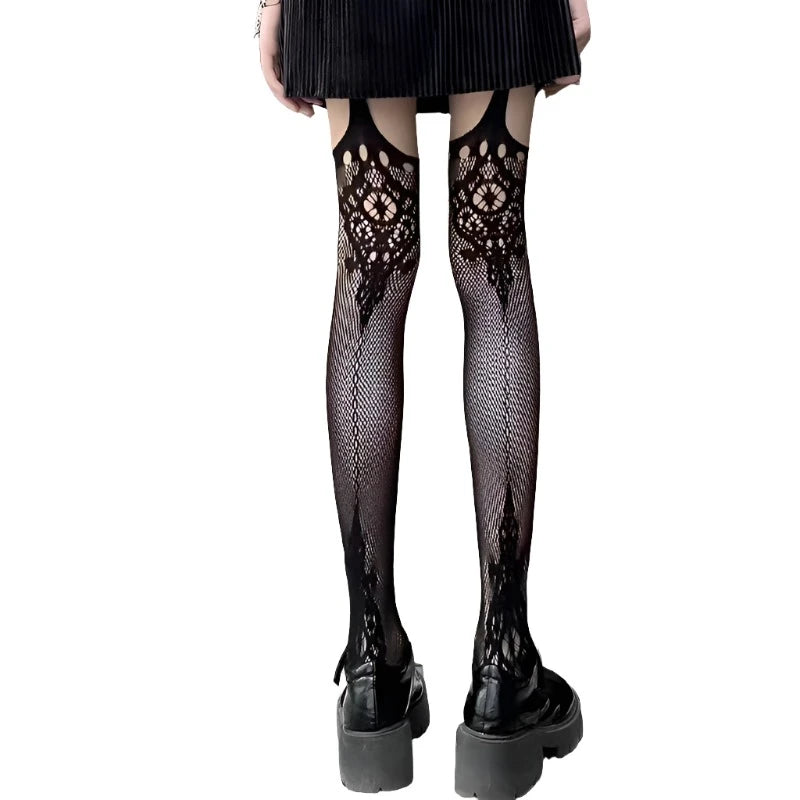 Gothic Dark Girl Fishnet Stockings