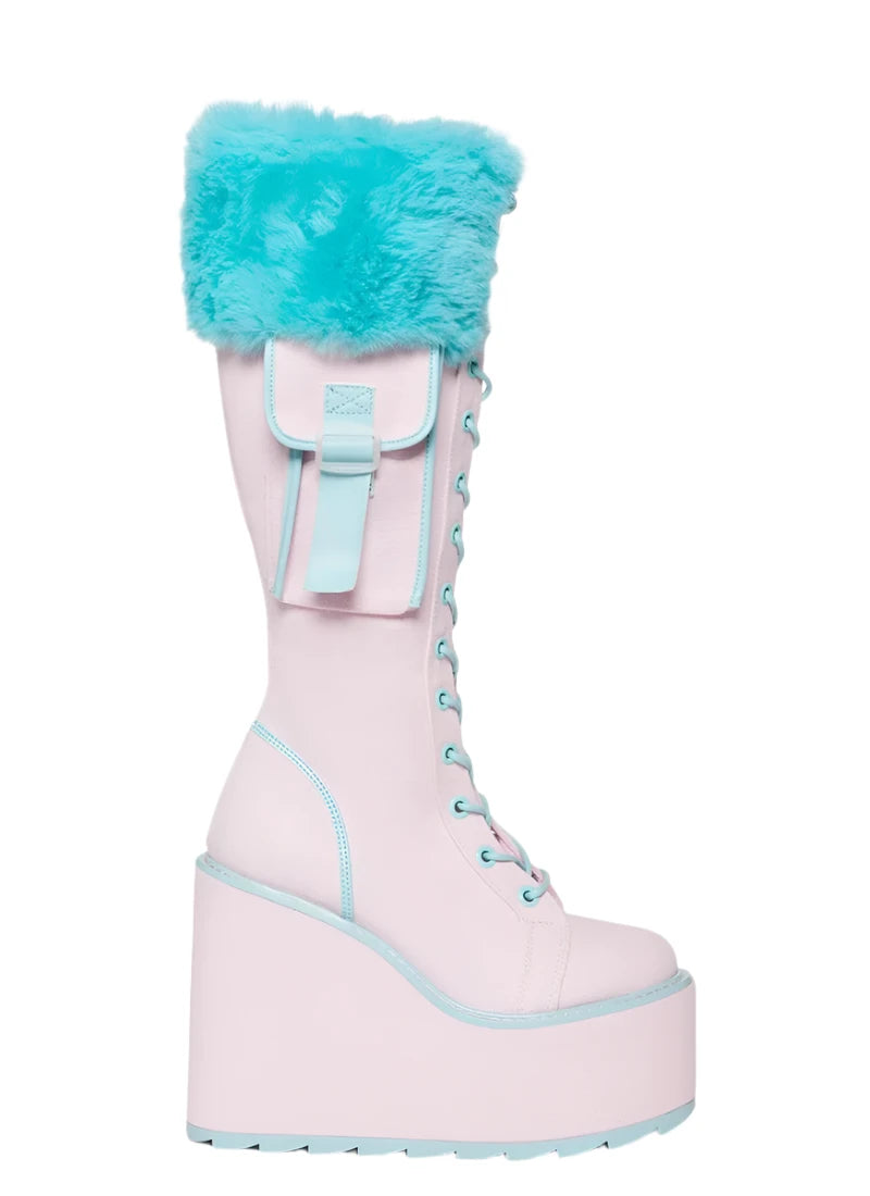 'Death By Cotton Candy' Platform Boots