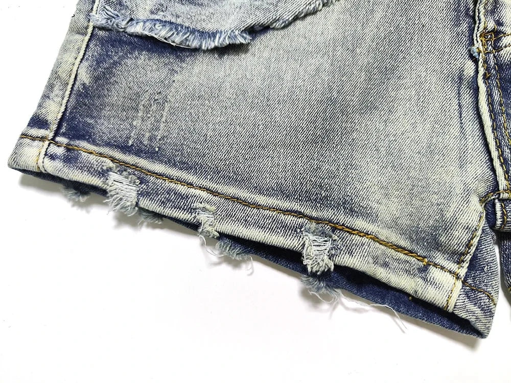 Low-Rise Riot Denim Shorts