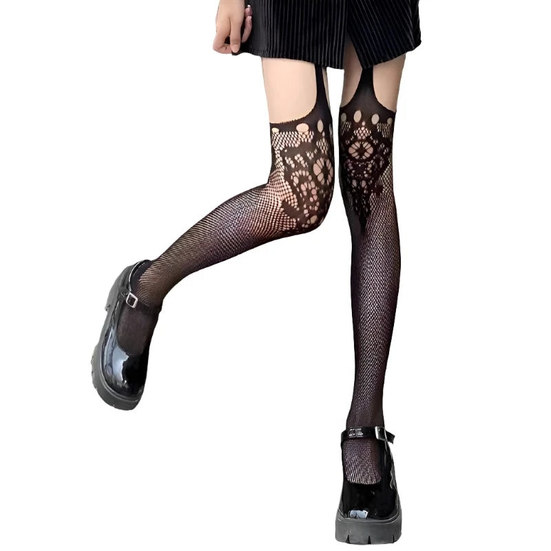 Gothic Dark Girl Fishnet Stockings