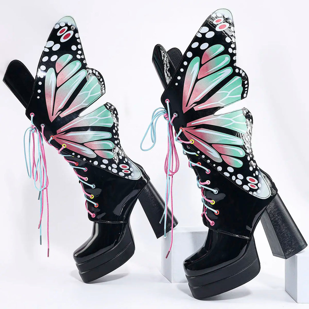 Fairy Goth Flutter Platform Boots