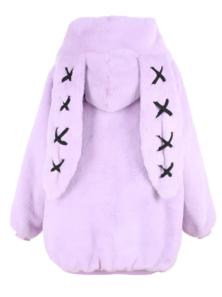 Autumn Bunny Oversized Faux Fur Coat