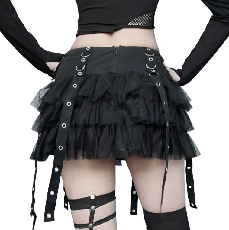 Shadowed Heart Mini Skirt