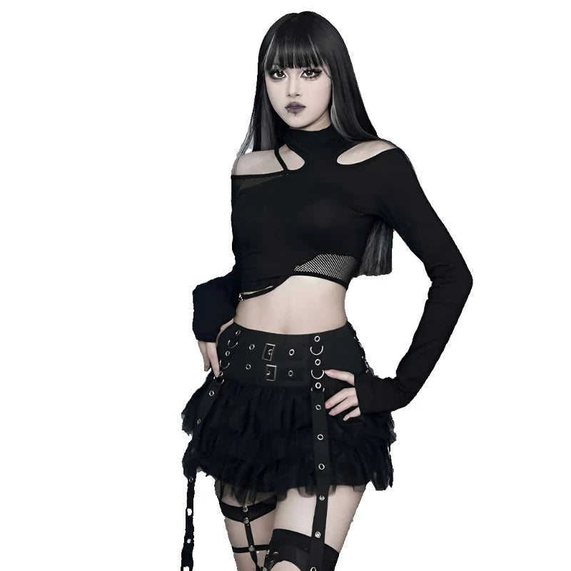 Shadowed Heart Mini Skirt