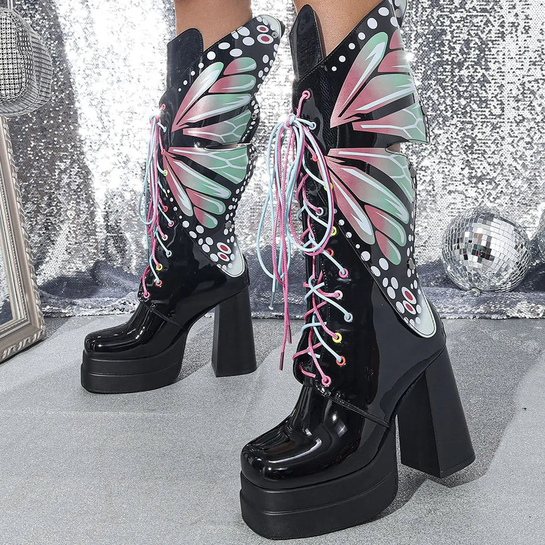 Fairy Goth Flutter Platform Boots