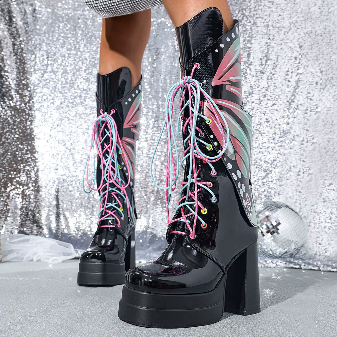 Fairy Goth Flutter Platform Boots