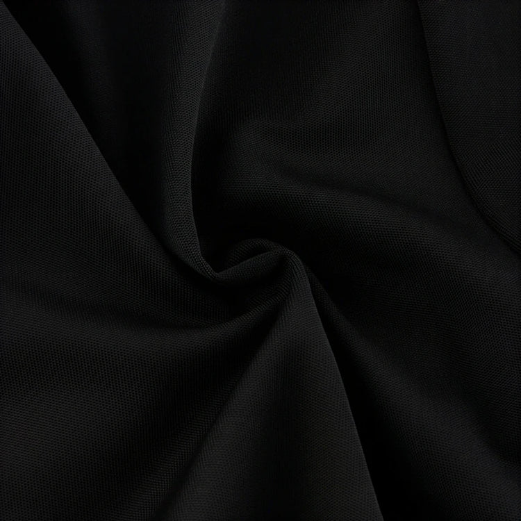 Black sundress with soft, flowing fabric and subtle gathered detailing.