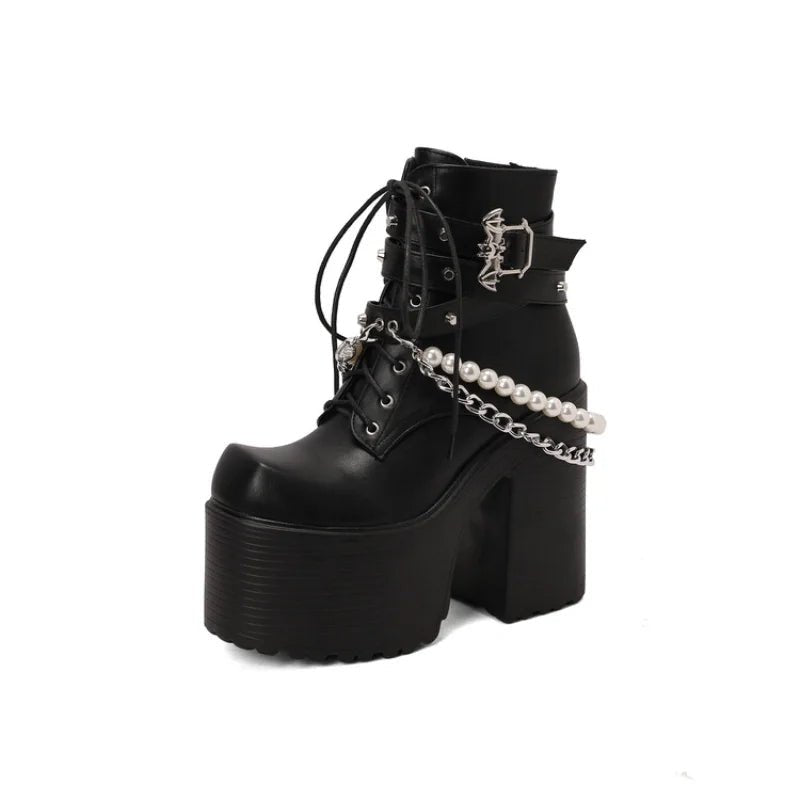 'Bite Back' Platform Boots - Lace & Thornz