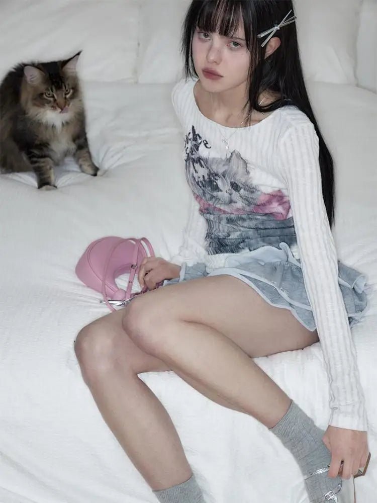 Cat - astrophic Cutie Longsleeve - Lace & Thornz