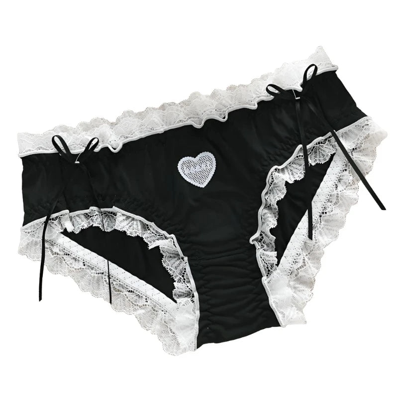 Cotton Heart Panties - Lace & Thornz