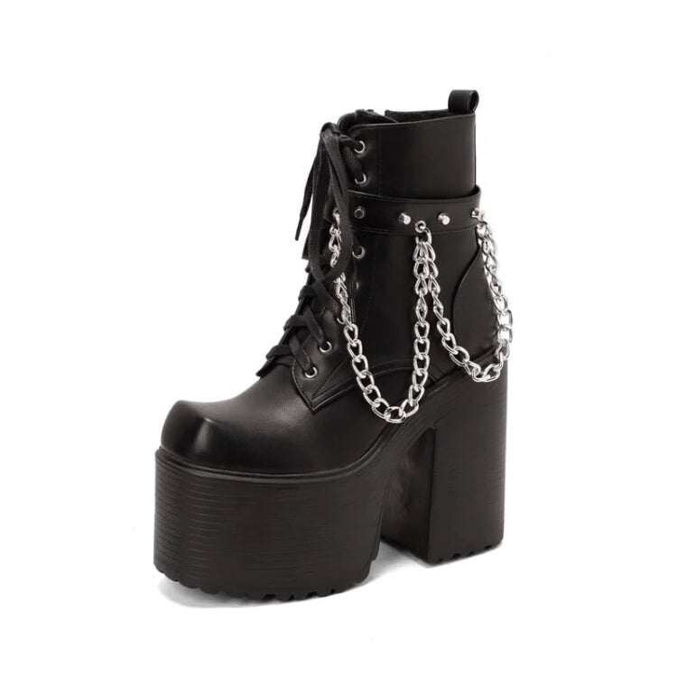 'Coven's Calling' Platform Boots - Lace & Thornz