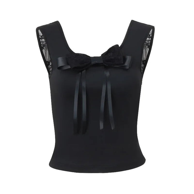 'Creep It Real' Bow Top - Lace & Thornz