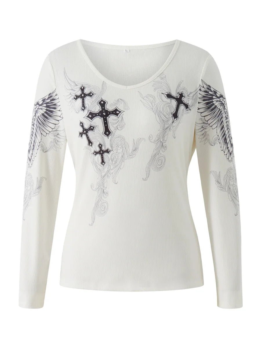 Cross Winged Angel Long Sleeve - Lace & Thornz