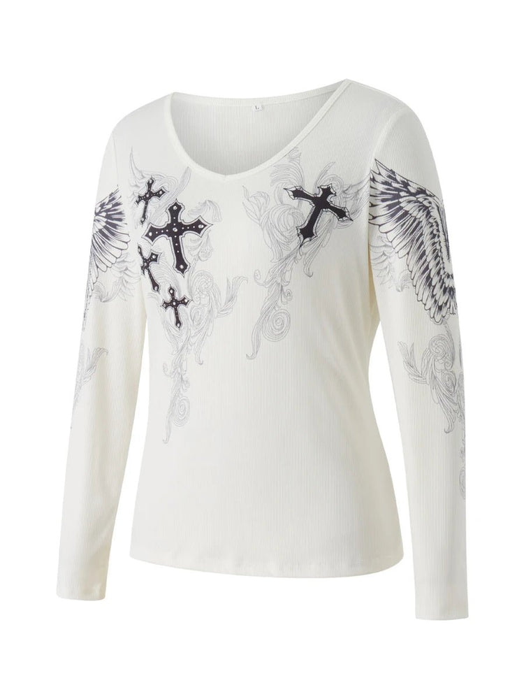 Cross Winged Angel Long Sleeve - Lace & Thornz