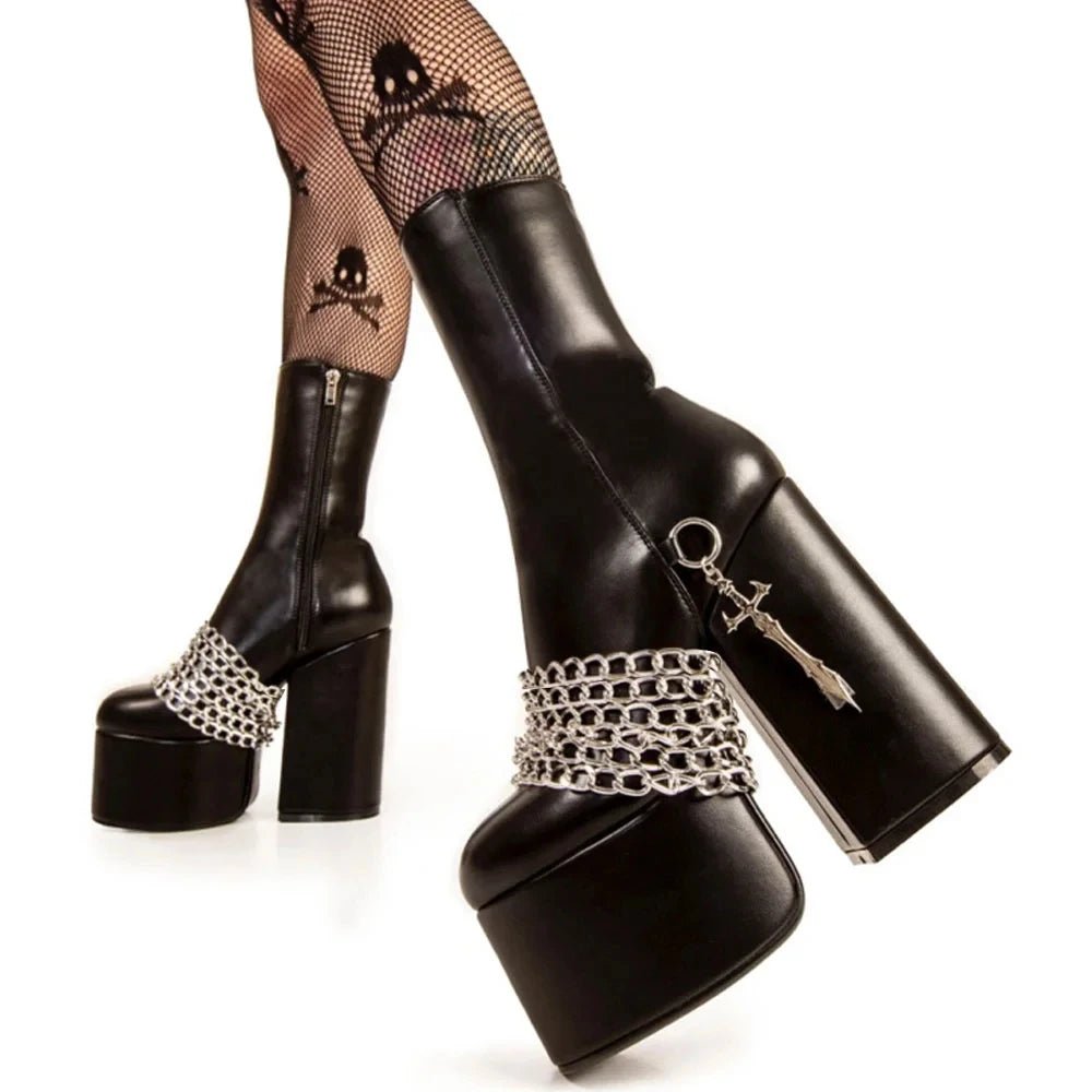 Cult Leader Chunky Heels - Lace & Thornz