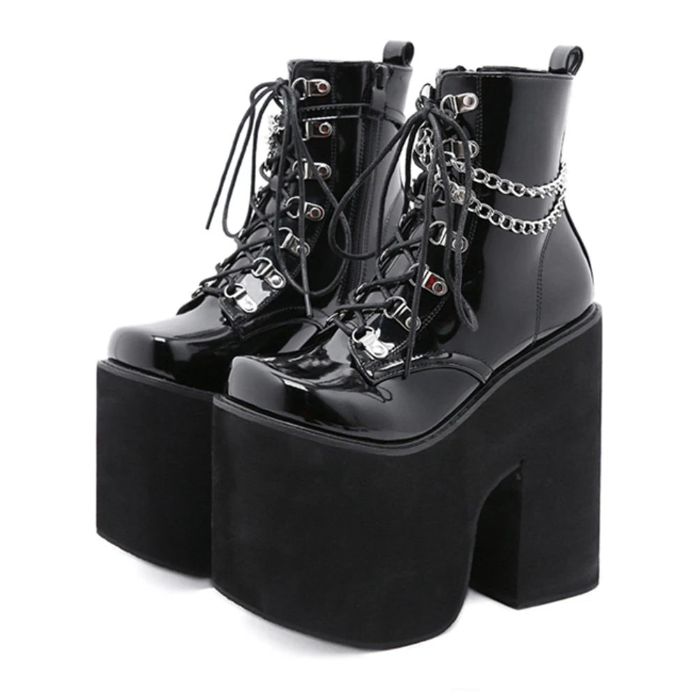 Dark Ritual Platform Boots - Lace & Thornz