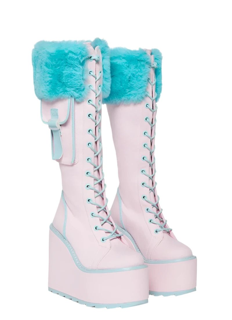 'Death By Cotton Candy' Platform Boots - Lace & Thornz