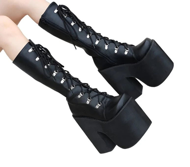 Defy Gravity Chunky Boots - Lace & Thornz