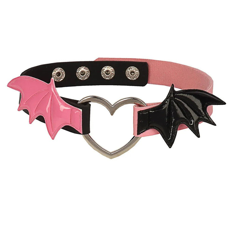 Half Bat Half Horror Choker - Lace & Thornz