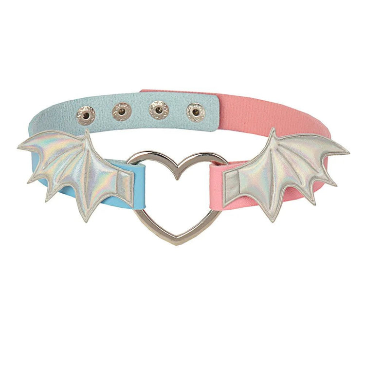Half Bat Half Horror Choker - Lace & Thornz