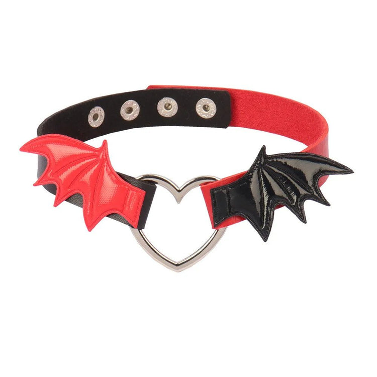 Half Bat Half Horror Choker - Lace & Thornz