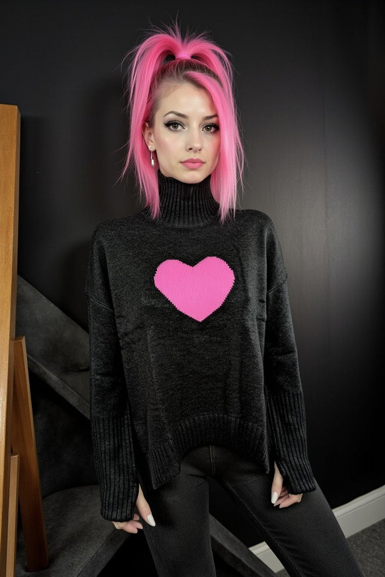 Heart - Stopper Turtleneck Sweater - Lace & Thornz