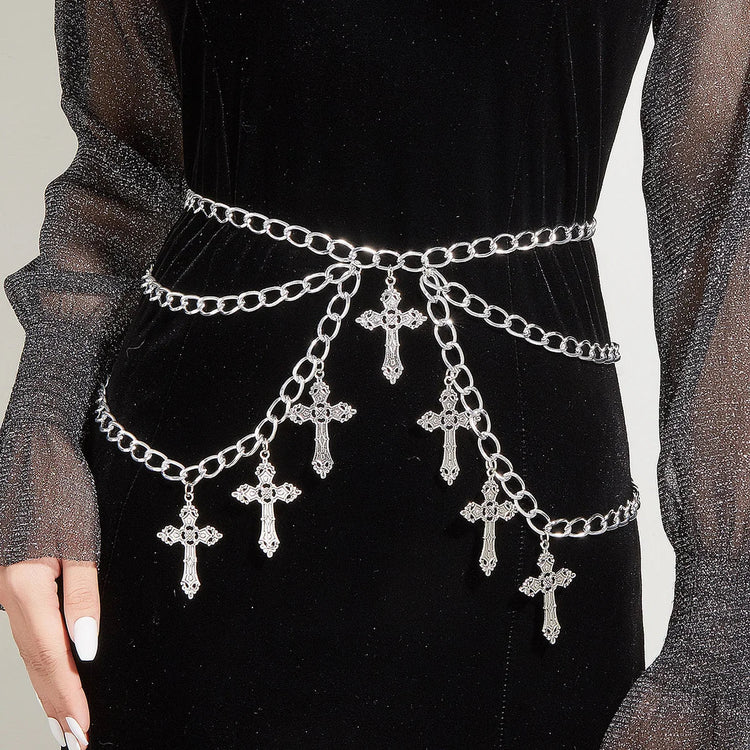 Hollowed Out Cross Chain - Lace & Thornz