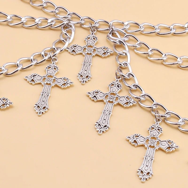 Hollowed Out Cross Chain - Lace & Thornz