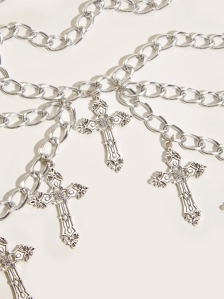 Hollowed Out Cross Chain - Lace & Thornz