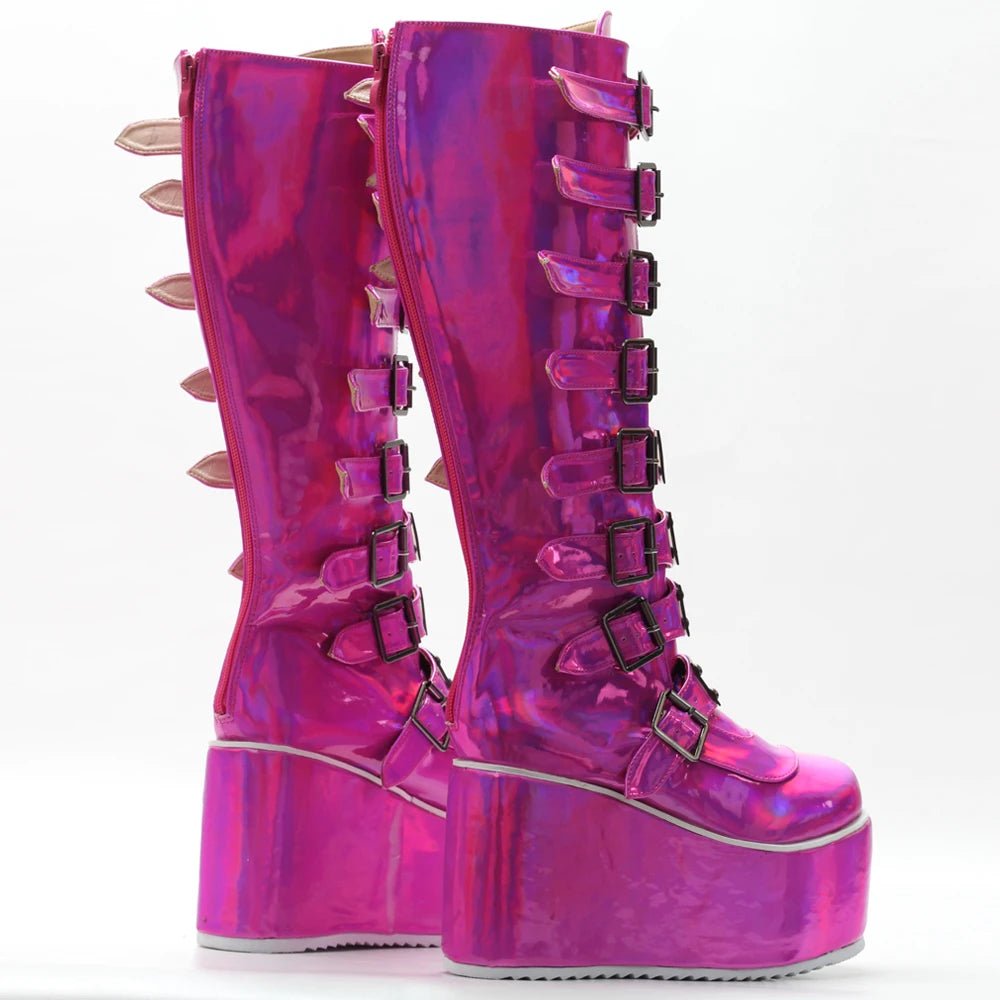 Holographic Hex Boots - Lace & Thornz