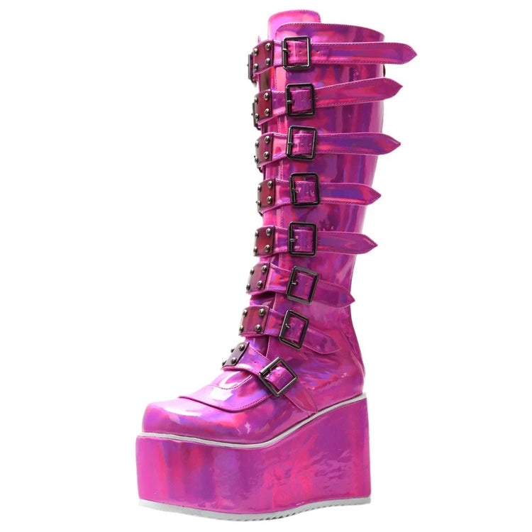 Holographic Hex Boots - Lace & Thornz