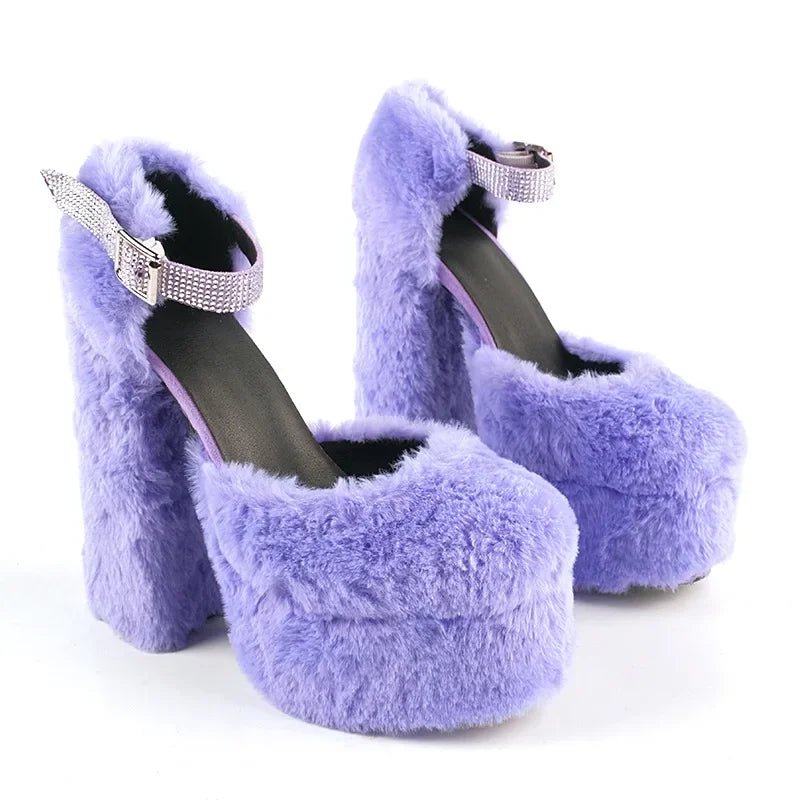 Lilac Lunacy Platform Heels - Lace & Thornz