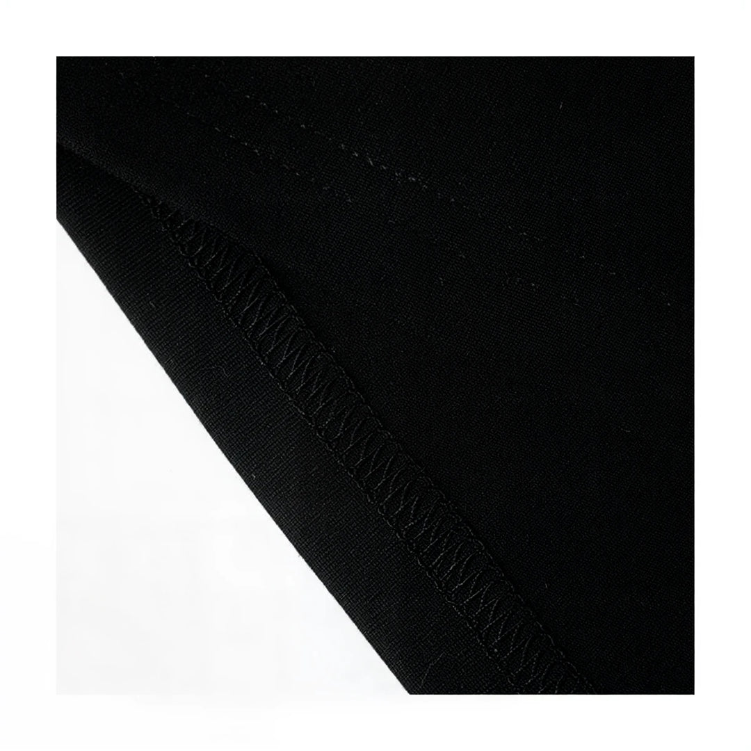 Midnight Mermaid Gown: black stretch fabric with delicate seam detailing.